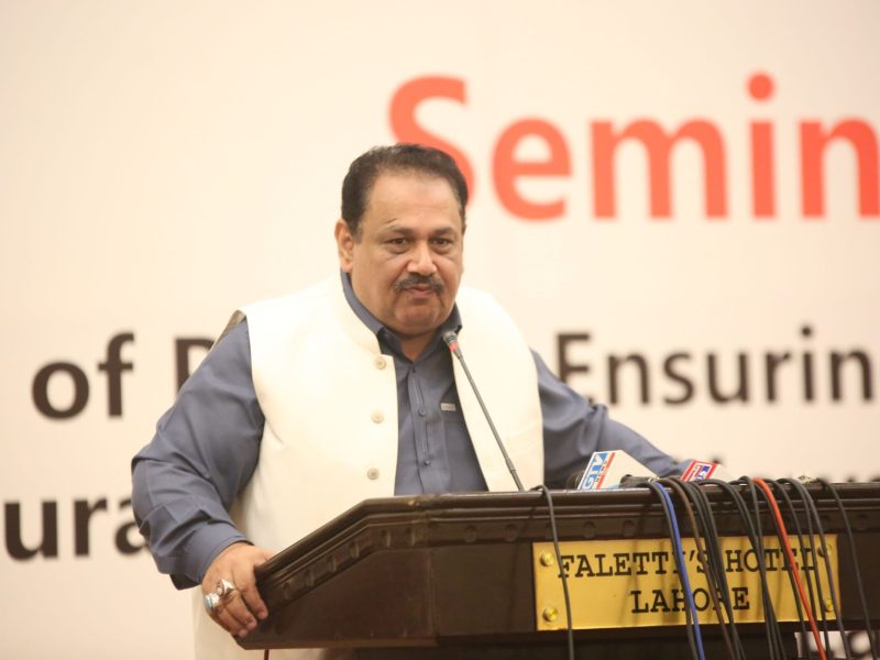 General Secretary PFUJ Rana Azeem speaking on Role of PFUJ on Seminar organized by Center for Democracy and Climate Studies